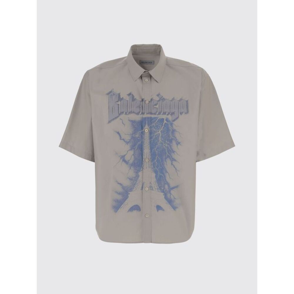 Balenciaga Men Balenciaga Cotton Shirt With Graphic Print
